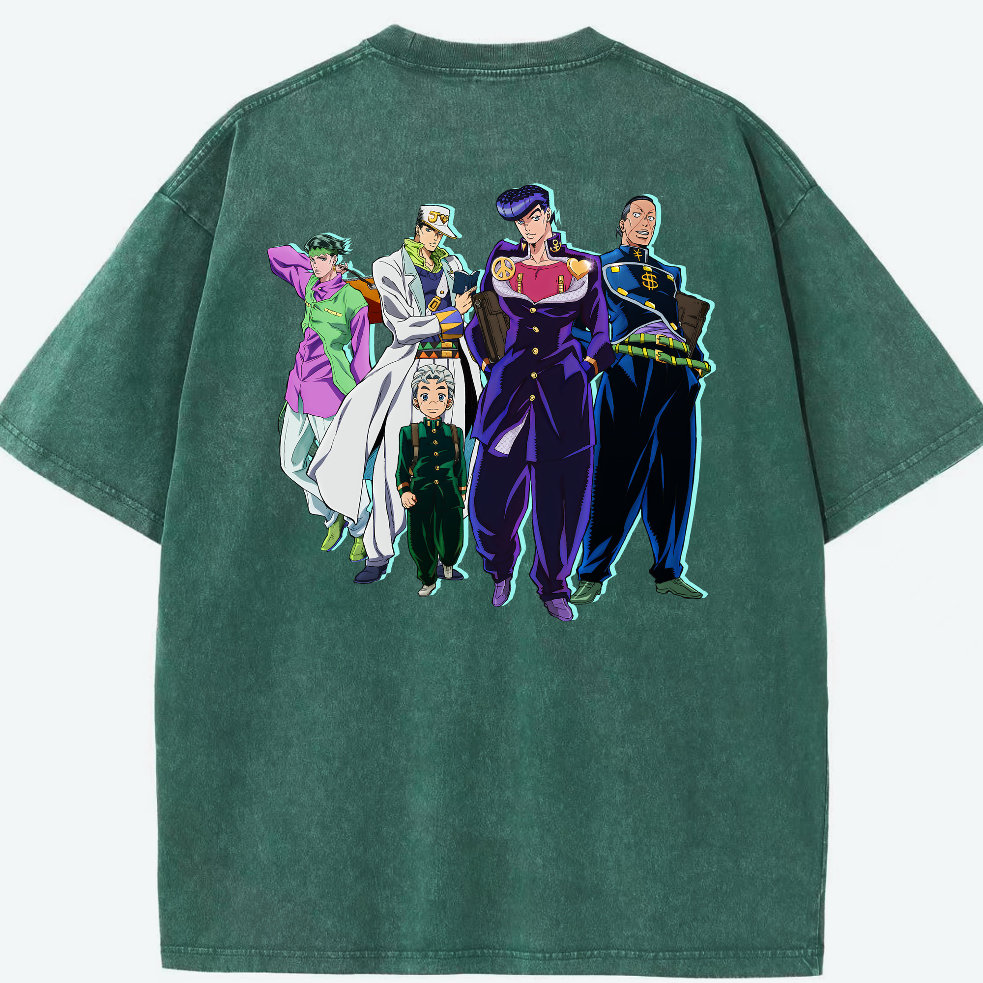 （画像用） ジョジョの奇妙な冒険 JoJo's Bizarre Adventure 綿100% ヴィンテージ風 半袖Tシャツ（背面プリント）